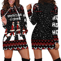 Skeleton Santa Claus Hoodie Dress Santa Claus Is Coming Cross Street - Wonder Print Shop