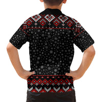 Skeleton Santa Claus Kid Hawaiian Shirt Santa Claus Is Coming Cross Street - Wonder Print Shop