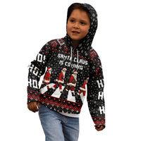 Skeleton Santa Claus Kid Hoodie Santa Claus Is Coming Cross Street - Wonder Print Shop
