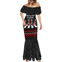 Skeleton Santa Claus Mermaid Dress Santa Claus Is Coming Cross Street - Wonder Print Shop
