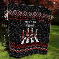 Skeleton Santa Claus Quilt Santa Claus Is Coming Cross Street - Wonder Print Shop