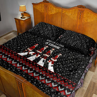 Skeleton Santa Claus Quilt Bed Set Santa Claus Is Coming Cross Street - Wonder Print Shop