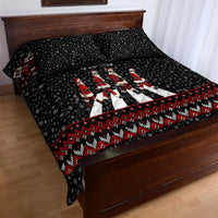 Skeleton Santa Claus Quilt Bed Set Santa Claus Is Coming Cross Street - Wonder Print Shop