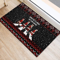 Skeleton Santa Claus Rubber Doormat Santa Claus Is Coming Cross Street - Wonder Print Shop