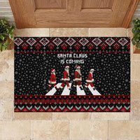 Skeleton Santa Claus Rubber Doormat Santa Claus Is Coming Cross Street - Wonder Print Shop