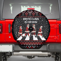 Skeleton Santa Claus Spare Tire Cover Santa Claus Is Coming Cross Street - Wonder Print Shop