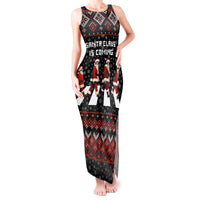 Skeleton Santa Claus Tank Maxi Dress Santa Claus Is Coming Cross Street - Wonder Print Shop
