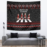 Skeleton Santa Claus Tapestry Santa Claus Is Coming Cross Street - Wonder Print Shop