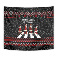 Skeleton Santa Claus Tapestry Santa Claus Is Coming Cross Street - Wonder Print Shop