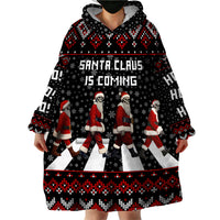 Skeleton Santa Claus Wearable Blanket Hoodie Santa Claus Is Coming Cross Street - Wonder Print Shop