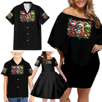 Sugar Skull Santa Family Matching Off Shoulder Short Dress and Hawaiian Shirt The Good Girl In Me Got Tired So Bitch In Me Came Out - Wonder Print Shop