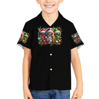 Sugar Skull Santa Family Matching Short Sleeve Bodycon Dress and Hawaiian Shirt The Good Girl In Me Got Tired So Bitch In Me Came Out - Wonder Print Shop