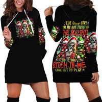 Sugar Skull Santa Hoodie Dress The Good Girl In Me Got Tired So Bitch In Me Came Out - Wonder Print Shop