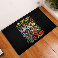 Sugar Skull Santa Rubber Doormat The Good Girl In Me Got Tired So Bitch In Me Came Out - Wonder Print Shop