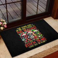 Sugar Skull Santa Rubber Doormat The Good Girl In Me Got Tired So Bitch In Me Came Out - Wonder Print Shop