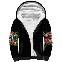Sugar Skull Santa Sherpa Hoodie The Good Girl In Me Got Tired So Bitch In Me Came Out - Wonder Print Shop