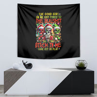 Sugar Skull Santa Tapestry The Good Girl In Me Got Tired So Bitch In Me Came Out - Wonder Print Shop