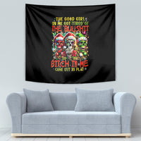 Sugar Skull Santa Tapestry The Good Girl In Me Got Tired So Bitch In Me Came Out - Wonder Print Shop