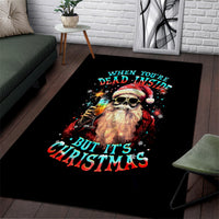 Skeleton Santa Claus Area Rug Whe You're Dead Inside But It's Christmas - Wonder Print Shop