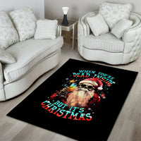 Skeleton Santa Claus Area Rug Whe You're Dead Inside But It's Christmas - Wonder Print Shop