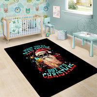 Skeleton Santa Claus Area Rug Whe You're Dead Inside But It's Christmas - Wonder Print Shop