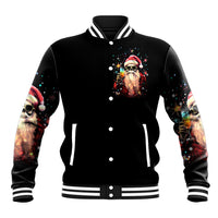 Skeleton Santa Claus Baseball Jacket Whe You're Dead Inside But It's Christmas - Wonder Print Shop