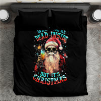 Skeleton Santa Claus Bedding Set Whe You're Dead Inside But It's Christmas - Wonder Print Shop