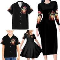 Skeleton Santa Claus Family Matching Long Sleeve Bodycon Dress and Hawaiian Shirt Whe You're Dead Inside But It's Christmas - Wonder Print Shop
