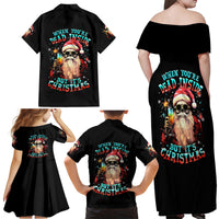 Skeleton Santa Claus Family Matching Off Shoulder Maxi Dress and Hawaiian Shirt Whe You're Dead Inside But It's Christmas - Wonder Print Shop