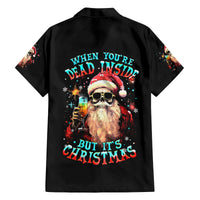 Skeleton Santa Claus Family Matching Off Shoulder Maxi Dress and Hawaiian Shirt Whe You're Dead Inside But It's Christmas - Wonder Print Shop