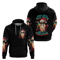 Skeleton Santa Claus Hoodie Whe You're Dead Inside But It's Christmas - Wonder Print Shop