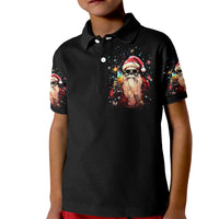 Skeleton Santa Claus Kid Polo Shirt Whe You're Dead Inside But It's Christmas - Wonder Print Shop