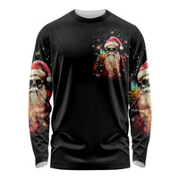 Skeleton Santa Claus Long Sleeve Shirt Whe You're Dead Inside But It's Christmas - Wonder Print Shop