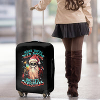 Skeleton Santa Claus Luggage Cover Whe You're Dead Inside But It's Christmas - Wonder Print Shop