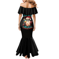 Skeleton Santa Claus Mermaid Dress Whe You're Dead Inside But It's Christmas - Wonder Print Shop
