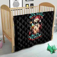 Skeleton Santa Claus Quilt Whe You're Dead Inside But It's Christmas - Wonder Print Shop