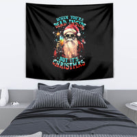 Skeleton Santa Claus Tapestry Whe You're Dead Inside But It's Christmas - Wonder Print Shop
