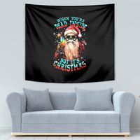 Skeleton Santa Claus Tapestry Whe You're Dead Inside But It's Christmas - Wonder Print Shop