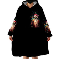 Skeleton Santa Claus Wearable Blanket Hoodie Whe You're Dead Inside But It's Christmas - Wonder Print Shop