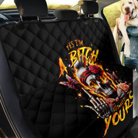 Lady Skull Back Car Seat Cover Yes I'm A Bitch But Not Yours - Wonder Print Shop