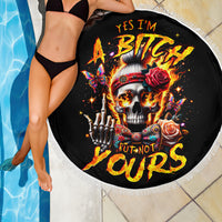 Lady Skull Beach Blanket Yes I'm A Bitch But Not Yours - Wonder Print Shop
