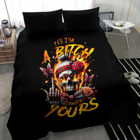 Lady Skull Bedding Set Yes I'm A Bitch But Not Yours - Wonder Print Shop
