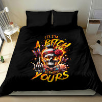 Lady Skull Bedding Set Yes I'm A Bitch But Not Yours - Wonder Print Shop