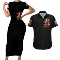 Lady Skull Couples Matching Short Sleeve Bodycon Dress and Hawaiian Shirt Yes I'm A Bitch But Not Yours - Wonder Print Shop