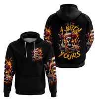 Lady Skull Hoodie Yes I'm A Bitch But Not Yours - Wonder Print Shop