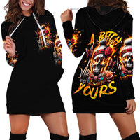 Lady Skull Hoodie Dress Yes I'm A Bitch But Not Yours - Wonder Print Shop