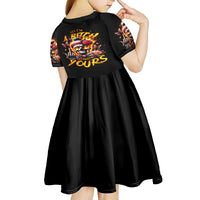 Lady Skull Kid Short Sleeve Dress Yes I'm A Bitch But Not Yours - Wonder Print Shop