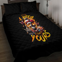Lady Skull Quilt Bed Set Yes I'm A Bitch But Not Yours - Wonder Print Shop