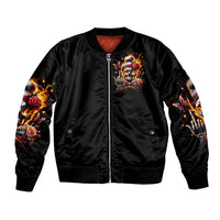 Lady Skull Sleeve Zip Bomber Jacket Yes I'm A Bitch But Not Yours - Wonder Print Shop