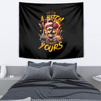 Lady Skull Tapestry Yes I'm A Bitch But Not Yours - Wonder Print Shop